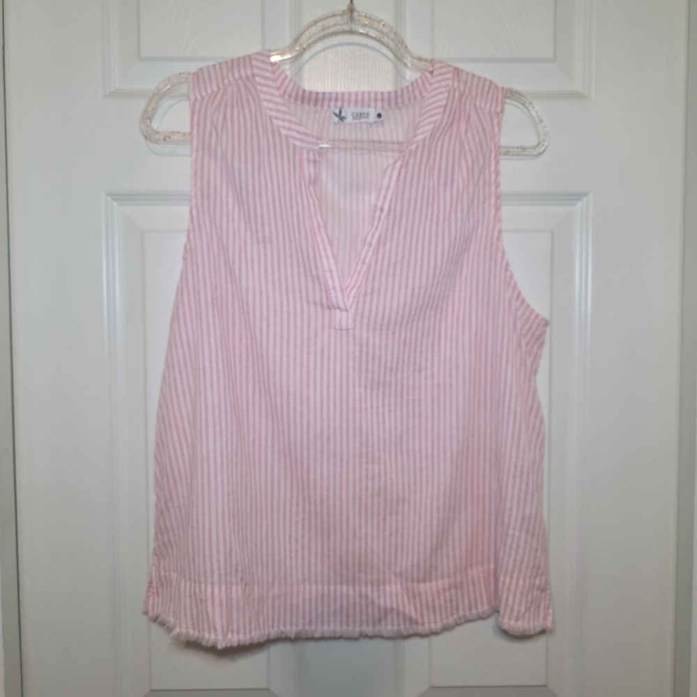 Carve Designs Organic Cotton Sleeveless Top Stripes Sz L